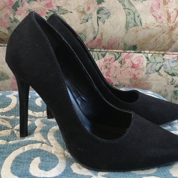 Charlotte Russe Shoes - Black Suede Stiletto Pumps 💥